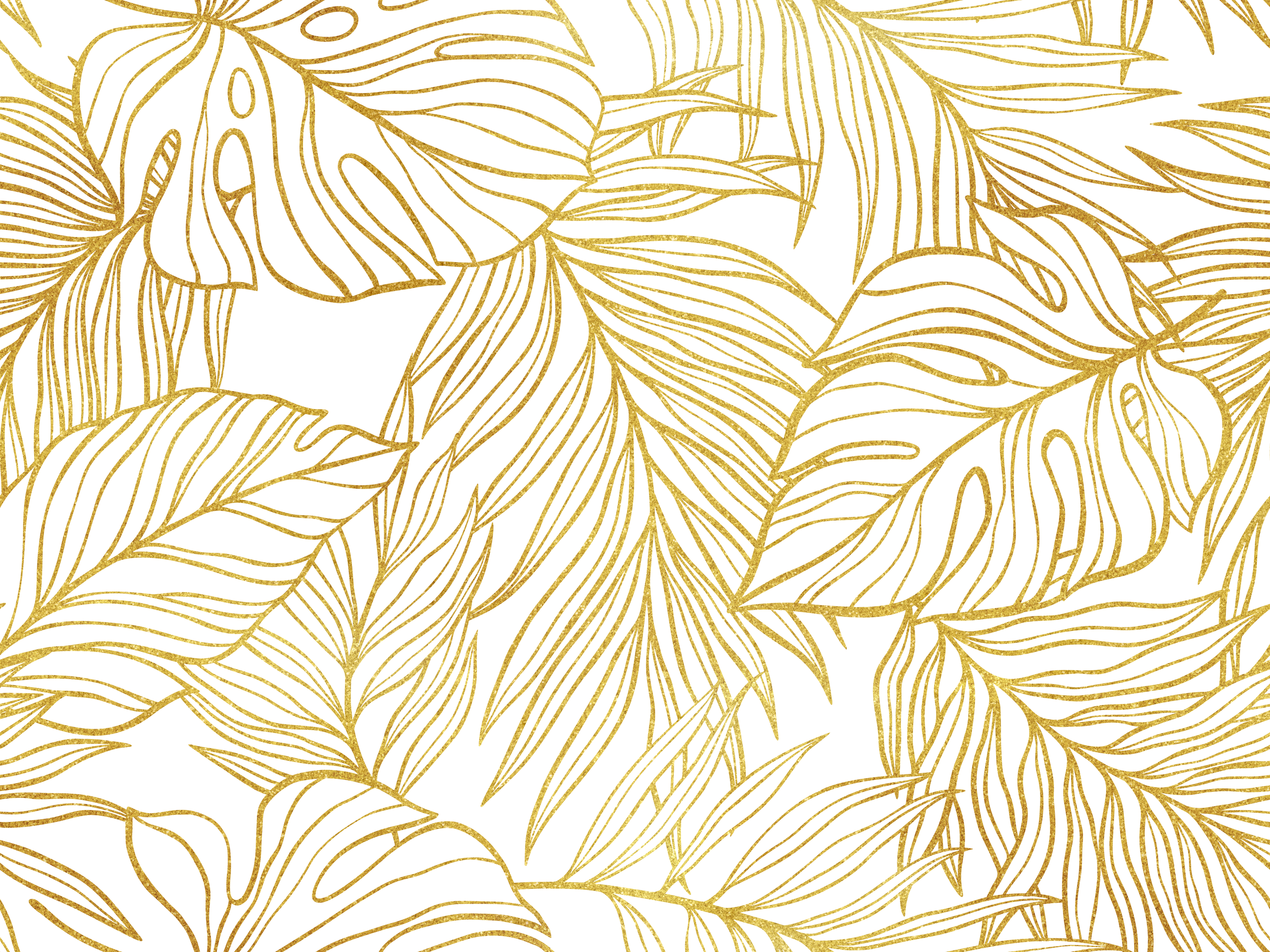 Gold Palm Leaves Seamless Pattern